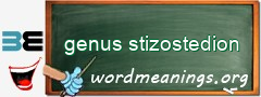 WordMeaning blackboard for genus stizostedion